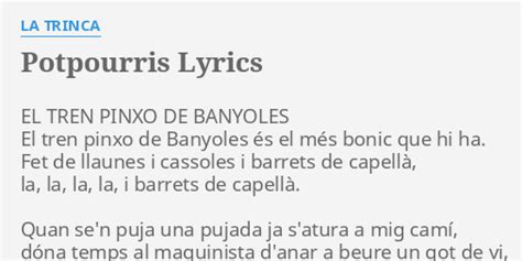 Potpourris Lyrics By La Trinca El Tren Pinxo De