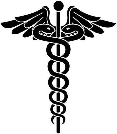 Black Caduceus Silhouette - Free Clip Art