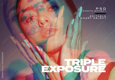 Vintage Triple Exposure Photo Effect Stock Template Adobe Stock