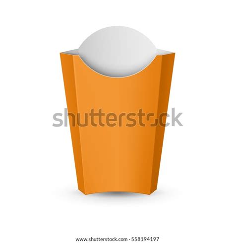 Empty Yellow Packaging French Fries Fast Stock Vector Royalty Free