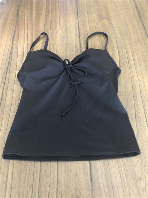 Victorias Secret Tankini Padded Swim Bikini Top Blac Gem