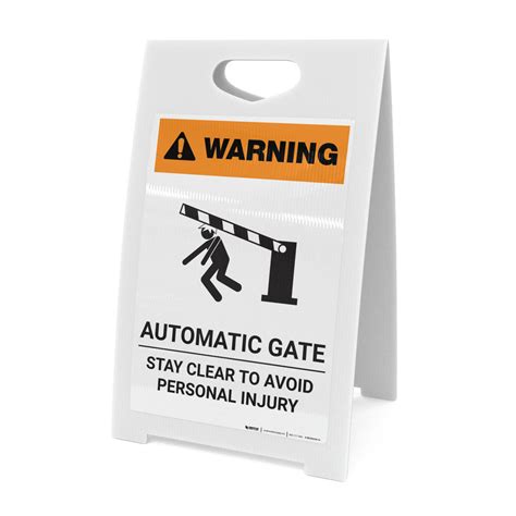 Warning Automatic Gate Stay Clear With Icon A Frame Sign