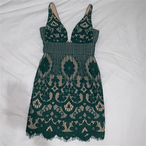 Emerald Green And Nude Dress Gem