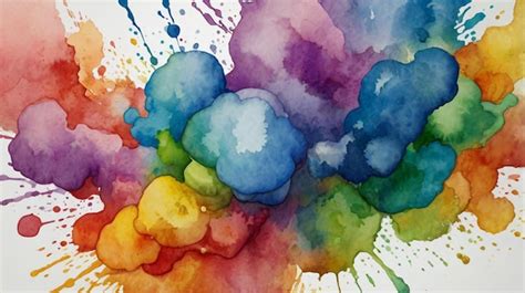 A watercolor painting of colorful bubbles | Premium AI-generated image