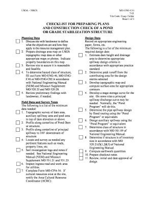 Fillable Online Nrcs Usda Usda Nrcs Mo Eng C Sheet Of Checklist