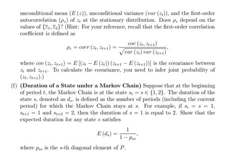 Two State Markov Chain Consider The Following Chegg