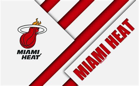 Download Wallpapers Miami Heat 4k Logo Material Design American