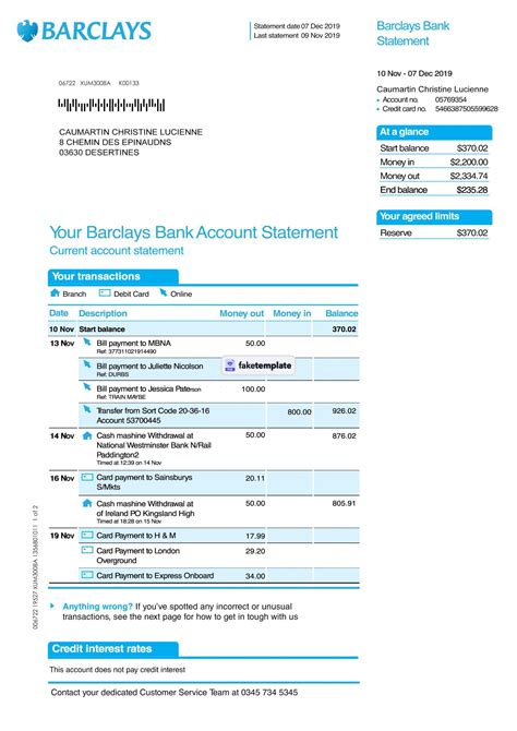 Barclays Bank Statement Psd Template Bank Statement Photoshop