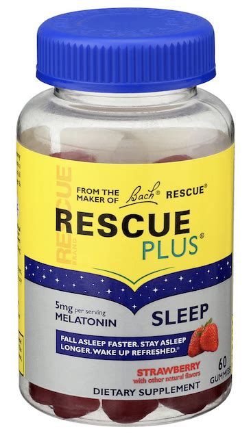 Rescue PLUS Sleep Melatonin 2 5 Mg Gummy Strawberry 60 Gummies Made