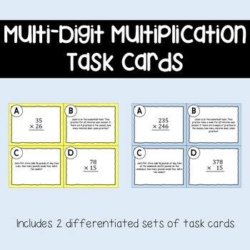 Multi Digit Multiplication Task Cards Differentiated By Rachel Strehlow