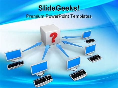 Computer Network With Arrows Internet PowerPoint Templates And ...