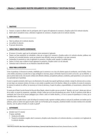 Convivencia Y Disciplina Escolar Democr Tica Minedu Ditoe Pdf