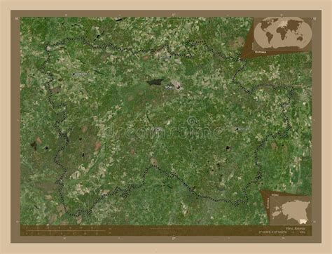 Voru Estonia Low Res Satellite Labelled Points Of Cities Stock Image