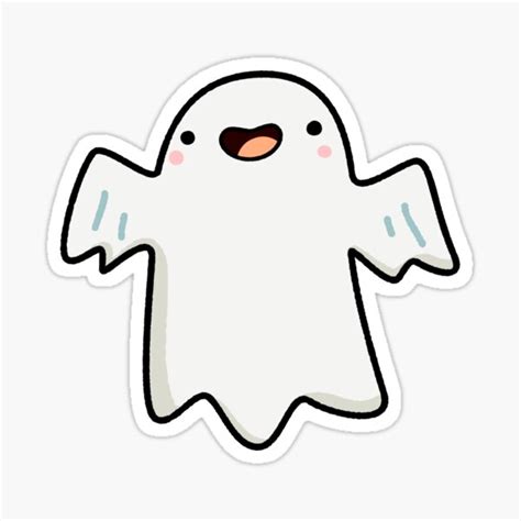 Kawaii Happy Ghost Sticker By Kawaiilife Redbubble