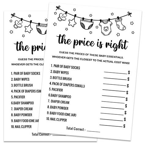 Buy Baby Shower Game The Price Is Right Baby Shower Game Gender