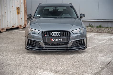 Street Pro Front Splitter Flaps Audi Rs V Sportback Black Gloss