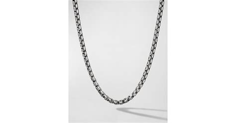 David Yurman Box Chain Necklace In Silver Mm L In Metallic For