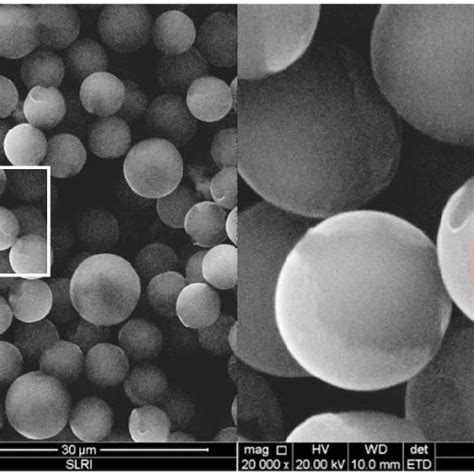 A Scanning Electron Micrograph Of TiO2 Coated Polystyrene Beads At