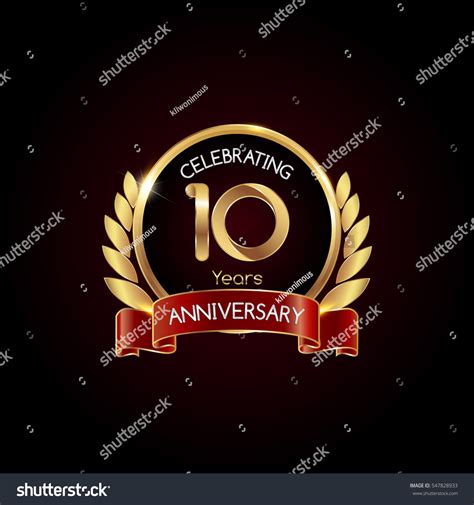 10 Years Gold Anniversary Celebration Logo Stock Vector Royalty Free 547828933 Shutterstock