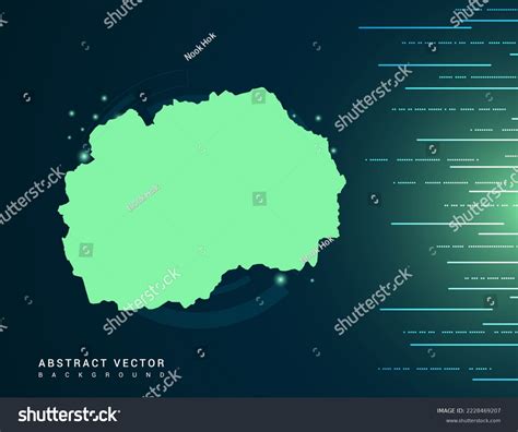 Macedonia Map Technology Green Futuristic Background Stock Vector