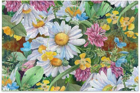 Wellsay Daisy Flower Painting Wooden Jigsaw Puzzles Intellectual