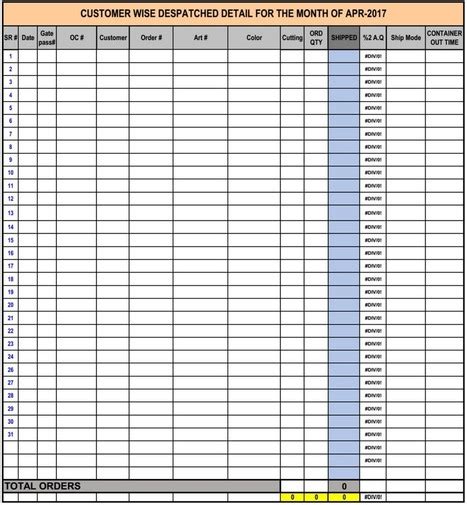 Dispatch Report Format In Excel Sample Excel Templates