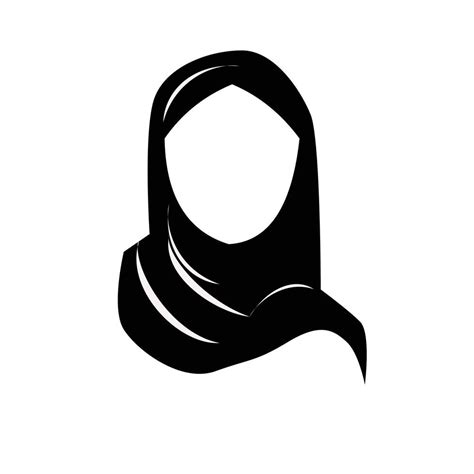 Vector Silhouette Drawing Of Muslim Woman With Hijab Arab Woman For