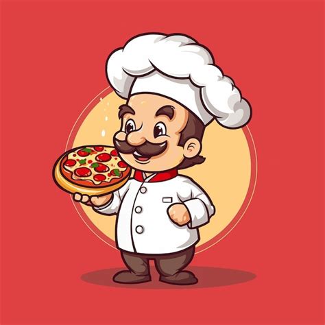 Premium Vector Chef Holding Pizza