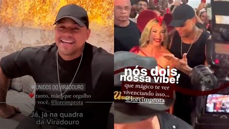 Léo Santana aparece de surpresa em ensaio da Viradouro e se derrete por