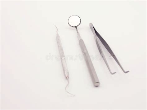 Basic Dental Instrument With Blue Background Stock Image Image Of