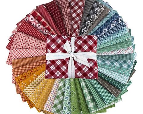 Lori Holt Bee Plaids Fat Quarter Bundle 42pc Riley Blake Fabric Plaid Fabric Cotton