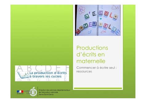 PDF Productions décrits en maternelle Produire des écrits en