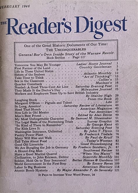 Readers Digest February 1946 At Wolfgangs