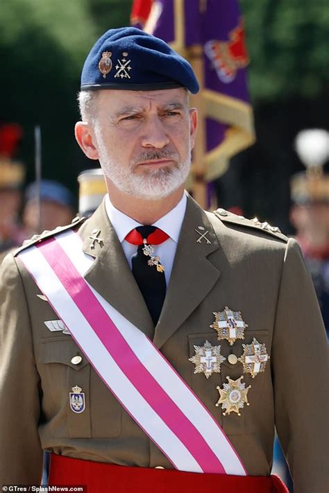 A Handsome King Felipe Vi Of Spain Dons Full Military Regalia For