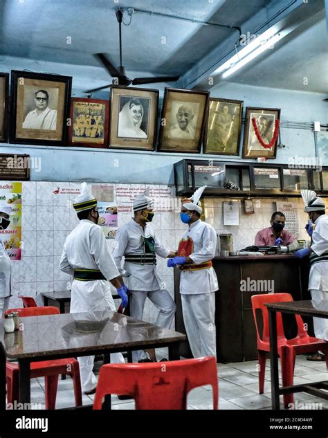 Thrissur India June Waiters At The Indian Coffee House With