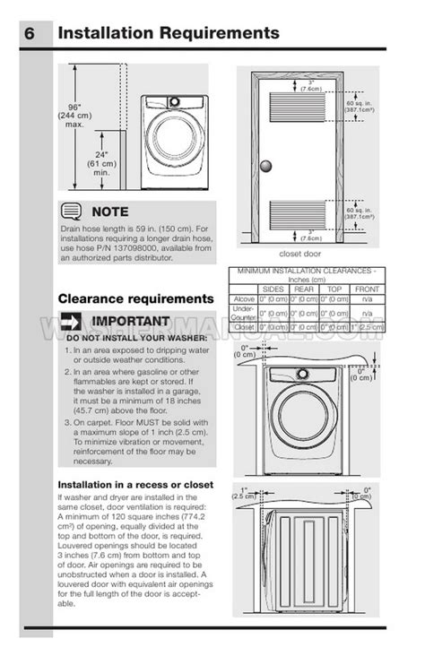 Electrolux EFLS627UTT Washer Installation Instructions