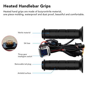 Motorcycle Warm Handlebar Grips Motorcycle Heated Hand Grips Pair V