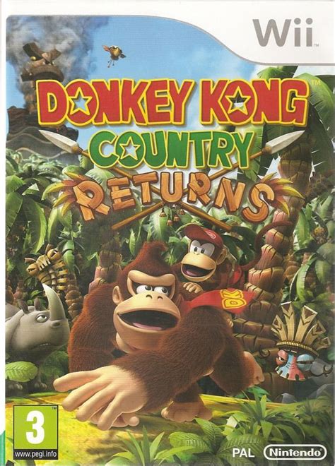 Donkey Kong Country Returns (2010) Wii box cover art - MobyGames