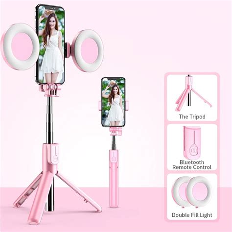 In Wireless Bluetooth Compatible Selfie Stick Led Ring Light