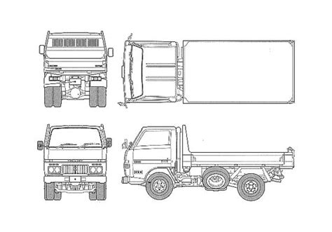 Download drawing Daihatsu Delta 2t Dump Truck in ai pdf png svg formats