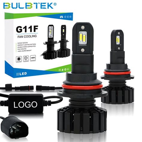 China BULBTEK G11F Super Bright LED Headlight Bulb H1 H3 H4 H7 H11 9005