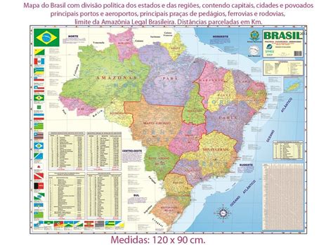 Mapa Brasil Politico Estatistico Rodovia Cm Cm R Em