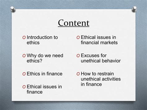 Ethics In Finance Ppt