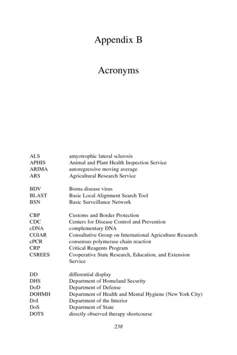 Appendix B Acronyms Global Infectious Disease Surveillance And Detection Assessing The