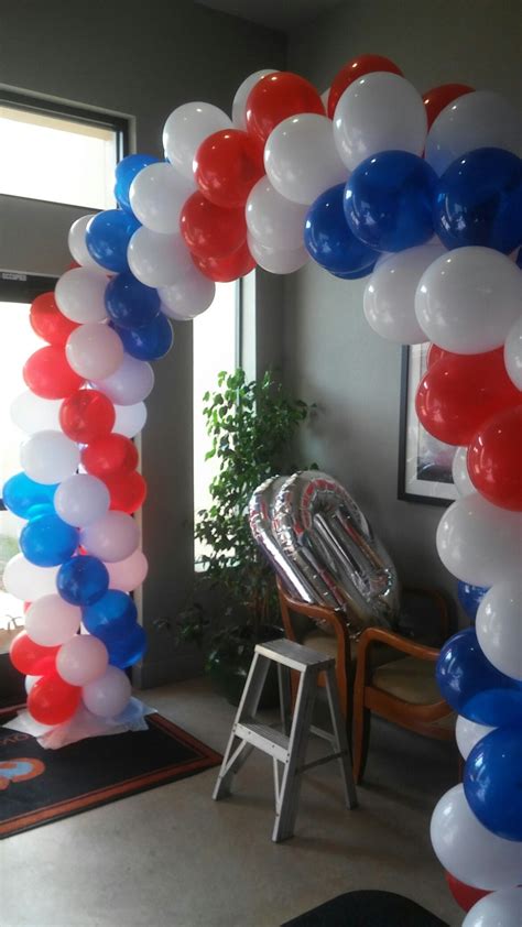 Red White And Blue Spiraled Balloon Arch Baby Shower Balloon Arch