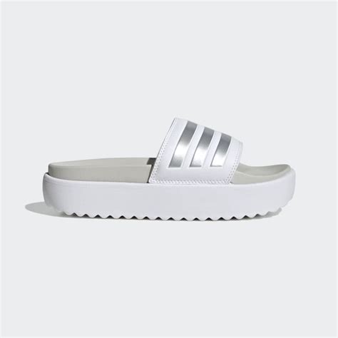 Adidas Adilette Platform Slides White Womens Lifestyle Adidas Us