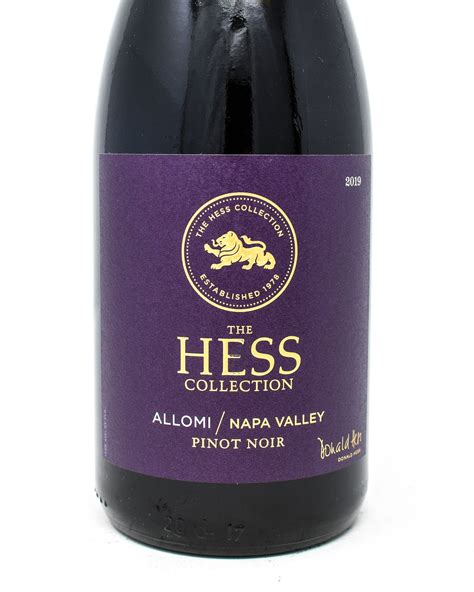 The Hess Collection Allomi Pinot Noir Napa California 2019