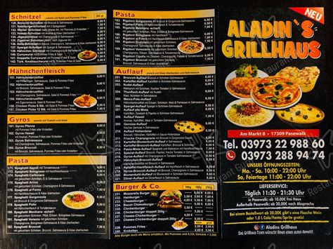 Menu At Aladins Grillhaus D Ner Pizza Pasewalk