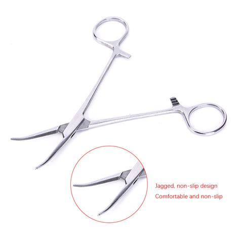 stainless steel curved tip  straight tip forceps locking clamps