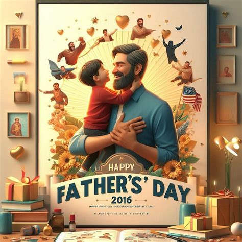 Premium Photo | A poster for a father and son with a picture of father and father